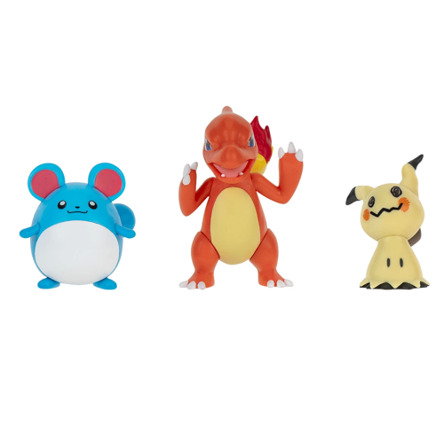Pokemon Battle 3'lü Figür Seti Kız Erkek Çocuk Oyuncak Eğitici Oyuncaklar