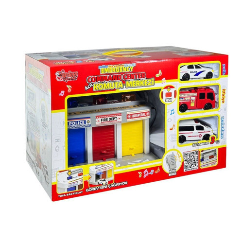 LFI-9555 Işıklı Müzikli İlk Yardım Garajı (Ambulans, Polis, İtfaiye Araçları) Kız Erkek Çocuk Oyunca