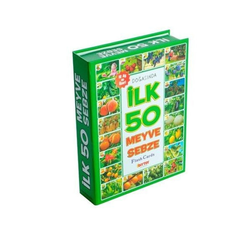 1420 DıyToy, Flash Cards - İlk 50 Meyve - Sebze / +12 ay Kız Erkek Çocuk Oyuncak Eğitici Oyuncaklar