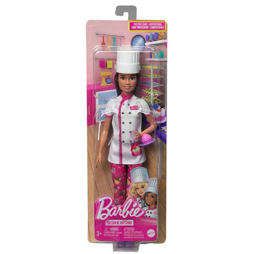 HKT67 Barbie Kariyer Bebekleri Serisi - Pasta Şefi Kız Erkek Çocuk Oyuncak Eğitici Oyuncaklar