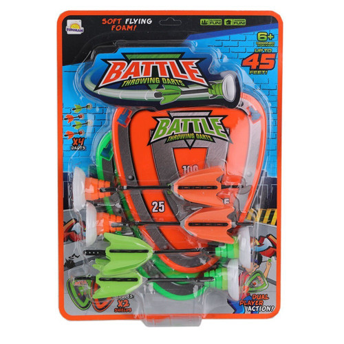4305 SUN-YFN-DART-BATTLE THROWİNG 2 HEDEFLİ 4 OKLU DART Kız Erkek Çocuk Oyuncak Eğitici Oyuncaklar