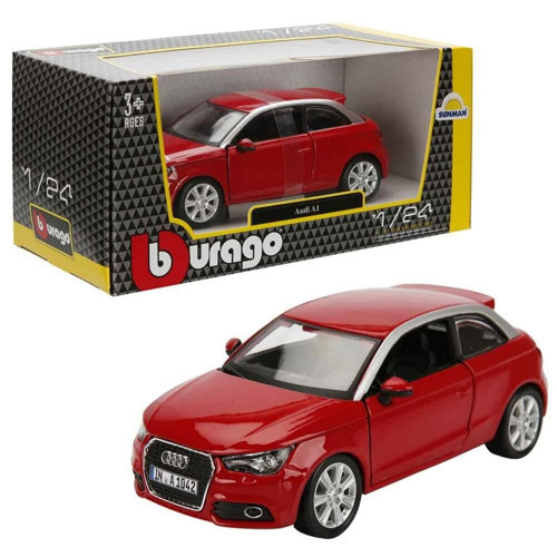 BRAGO- 1/24 AUDİ A1 KIRMIZI -SUN Kız Erkek Çocuk Oyuncak Eğitici Oyuncaklar