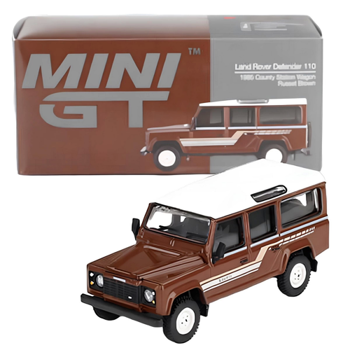 Mini GT 1-64 Land Rover Defender 110 1985 County Station Wagon Russet Brown Kız Erkek Çocuk Oyuncak