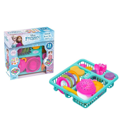 03367 Dede Frozen 21 parça Bulaşıklık Kız Erkek Çocuk Oyuncak Eğitici Oyuncaklar