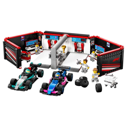 LEGO City F1 Garajı ve Mercedes-AMG ve Alpine Arabaları 60444 Kız Erkek Çocuk Oyuncak Eğitici Oyunca