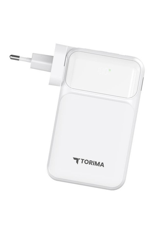 Torima TRM-1027 Beyaz 20000 mAh Type-C + Lightning + USB  Taşınabilir 22,5 W Hızlı Şarj Dijital Göstergeli Powerbank 4