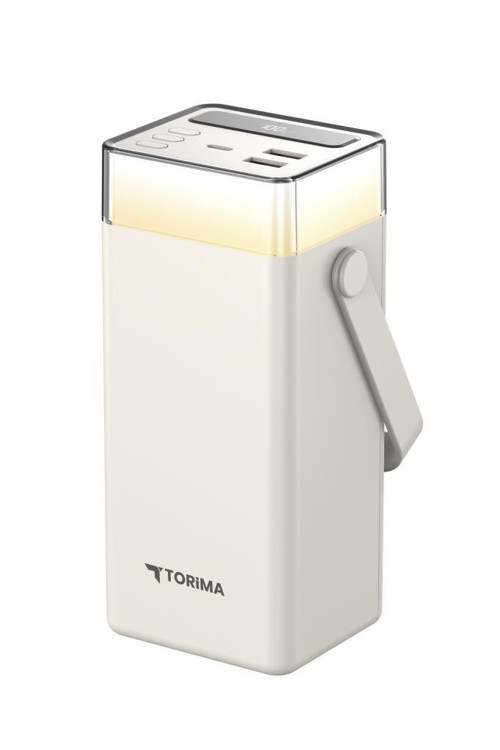 Torima TRM-1041 Beyaz 40000 mAh Type-C + Lightning + USB  Taşınabilir 22,5 W Hızlı Şarj Dijital Göstergeli RGB Led Işıkl 7