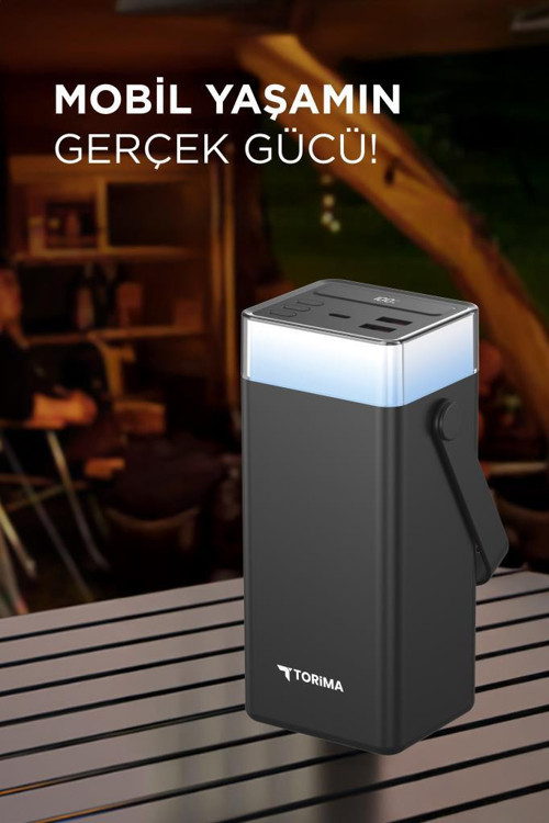 Torima TRM-1041 Siyah 40000 mAh Type-C + Lightning + USB  Taşınabilir 22,5 W Hızlı Şarj Dijital Göstergeli RGB Led Işıkl 4