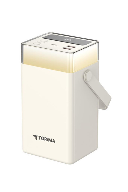 Torima TRM-1061 Beyaz 60.000 mAh Type-C + Lightning + USB  Taşınabilir 22,5 W Hızlı Şarj Dijital Göstergeli RGB Led Işık 5
