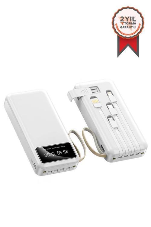 TRM-1021 Hızlı Şarj Özellikli 4 Çıkışlı 20.000 Mah Powerbank Beyaz