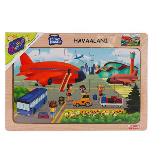 ONY-233-234-235-236 Ahşap Eğitici Puzzle Havaalanı - 1adet Stokta Olan Gönderilir Kız Erkek Çocuk Oy