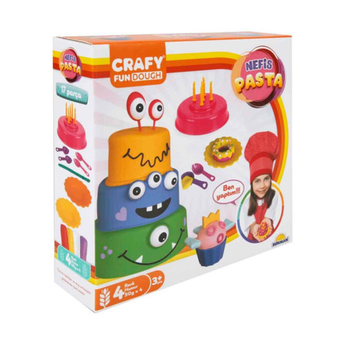 Crafy Nefis Pasta Oyun Hamur Seti 17 Parça 200 gr. Kız Erkek Çocuk Oyuncak Eğitici Oyuncaklar