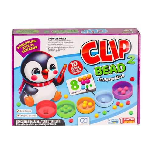 CAPLS-5286 Clip Bead Kutu Oyunu -CA Games Kız Erkek Çocuk Oyuncak Eğitici Oyuncaklar