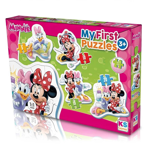 KS Games Minnie My First Puzzle 4 in 1 Kız Erkek Çocuk Oyuncak Eğitici Oyuncaklar