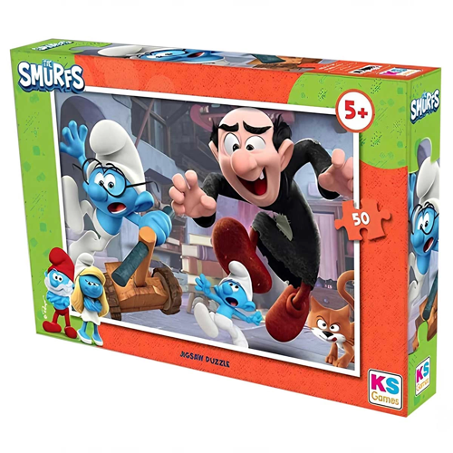 KS Games Şirinler 50 Parça Puzzle Kız Erkek Çocuk Oyuncak Eğitici Oyuncaklar