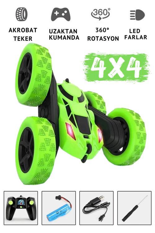 Oyuncak 2.4Ghz Uzaktan Kumandalı Full Fonksiyon 4 Teker Şarjlı Işıklı 4X4 Rc Akrobat Araba