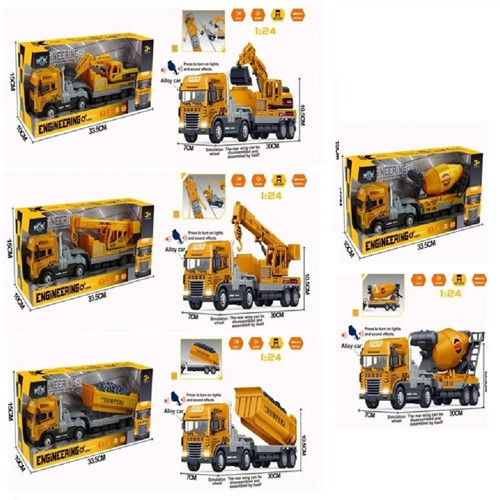 KLX800-241-42-43-244 IŞIKLI MÜZİKLİ 1:24 İŞ MAKİNA Kız Erkek Çocuk Oyuncak Eğitici Oyuncaklar