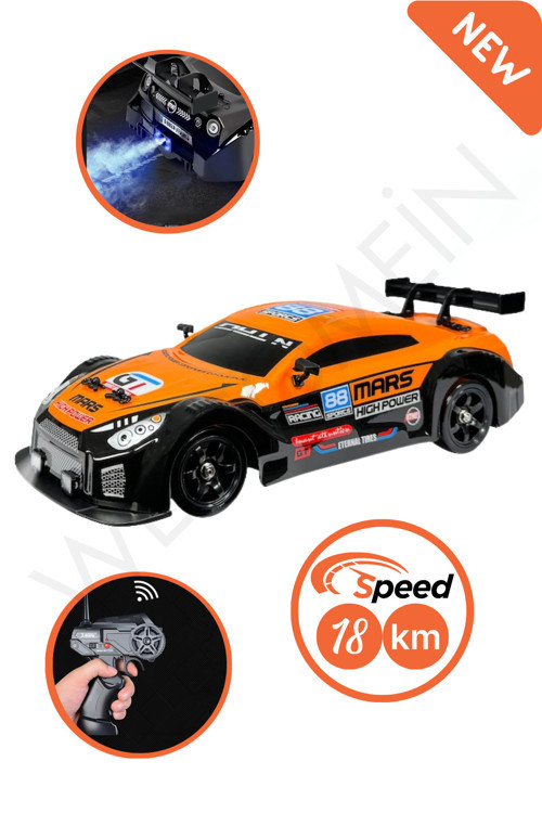 Oyuncak 2.4 Ghz Uzaktan Kumandalı Şarjlı 1:16 4X4 Buhar Atan Sesli Ve Işıklı Drift Ve Yarış Arabası