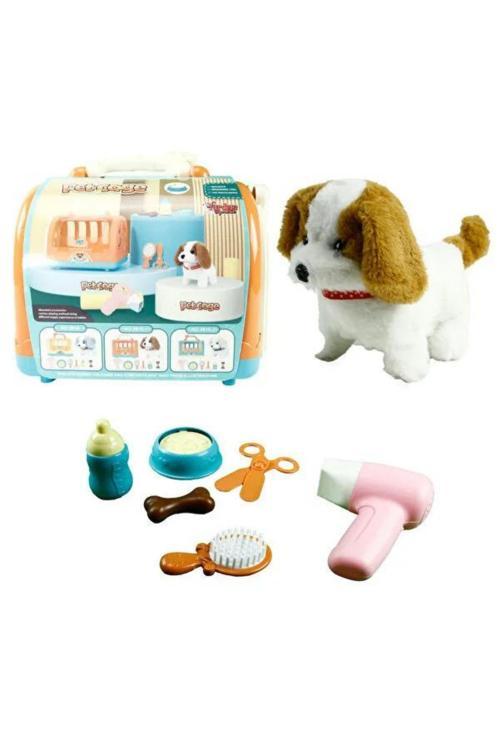 Hareketli Sesli Yürüyen Taşıma Çantalı Peluş Köpek 16 Cm