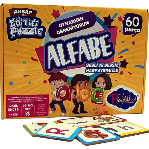 Eğitici Ahşap Puzzle Alfabe Kız Erkek Çocuk Oyuncak Eğitici Oyuncaklar