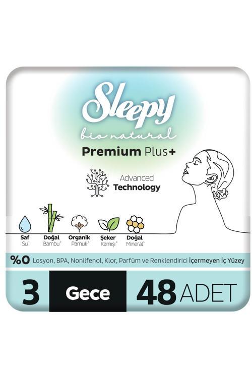 Bio Natural Premium Plus Hijyenik Ped Süper Avantaj Paketi Gece 48 Adet