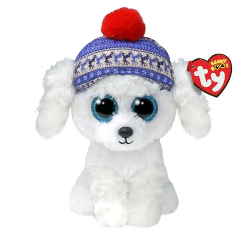 Ty Beanie Boos Bereli Beyaz Peluş Köpek Sleighbell 18cm Kız Erkek Çocuk Oyuncak Eğitici Oyuncaklar