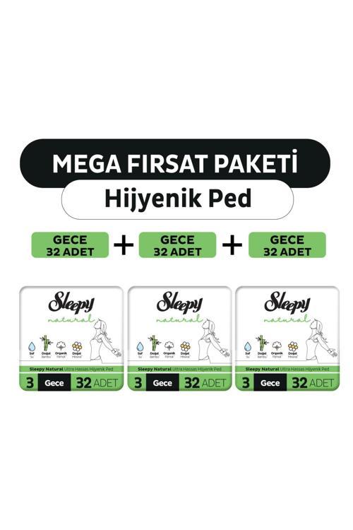 Natural Ultra Hassas Hijyenik Ped Mega Fırsat Paketi Gece 96 Adet