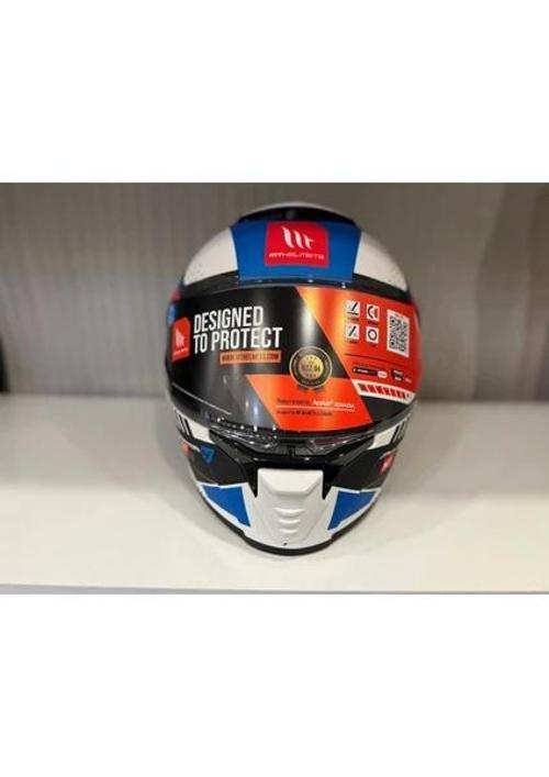 Kask mt Thunder 4 Sv Luminence A7 Mat Beyaz/mavi