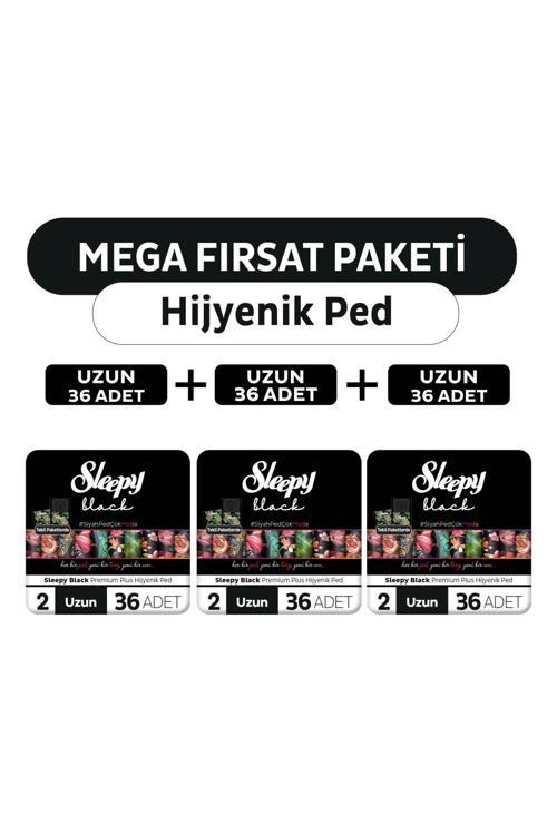 Black Premium Plus Hijyenik Ped Mega Fırsat Paketi Uzun 108 Adet