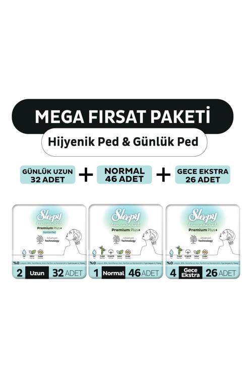 Bio Natural Premium Plus Hijyenik Ped Mega Fırsat Paketi 72 Adet + Günlük Ped Uzun 32 Adet