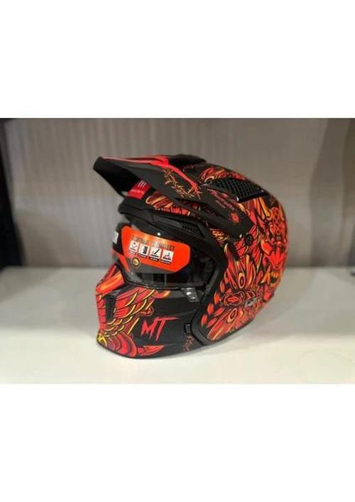 Kask mt Streetfighter Sv S Hellish B5 Mat Turuncu