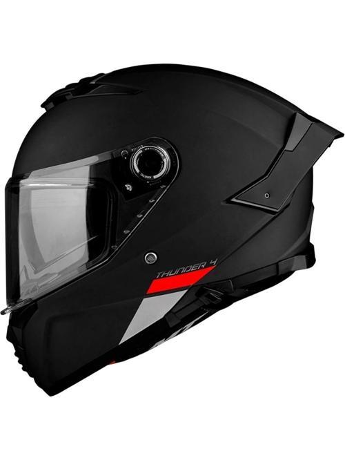 Kask Thunder 4 Sv Solıd A1 Matt Black Şeffaf Vizör