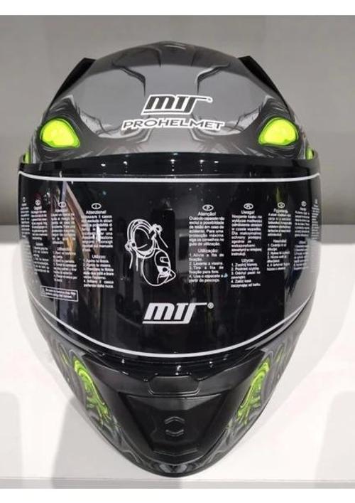 MTS Kask Mts Pro 801 Zombi Güneş Gözlüklü Grey/whıte/yellow