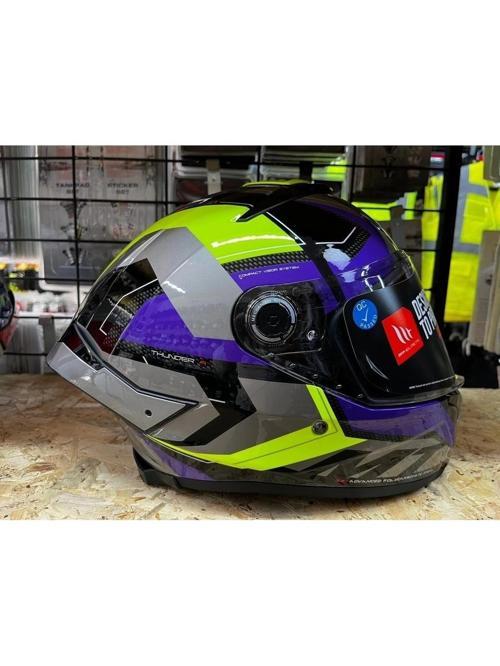 Kask mt Thunder 4 Sv Valıant B2 Parlak Gri Mor Sarı