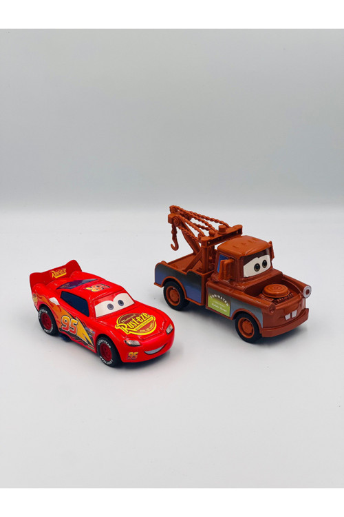 Car'S Şimşek Mcqueen Ve Mater 2'Li Model Metal Mini Arabalar