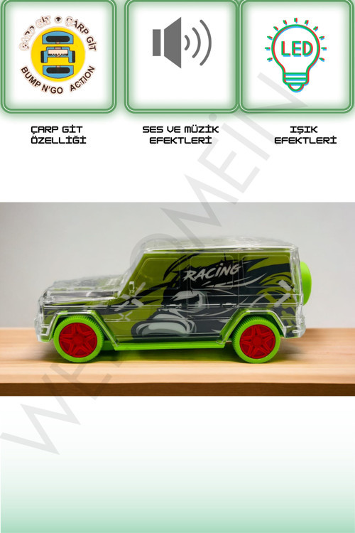 Oyuncak Işıklı Müzikli Pilli 360 Derece Çarp Dön Renkli Jeep