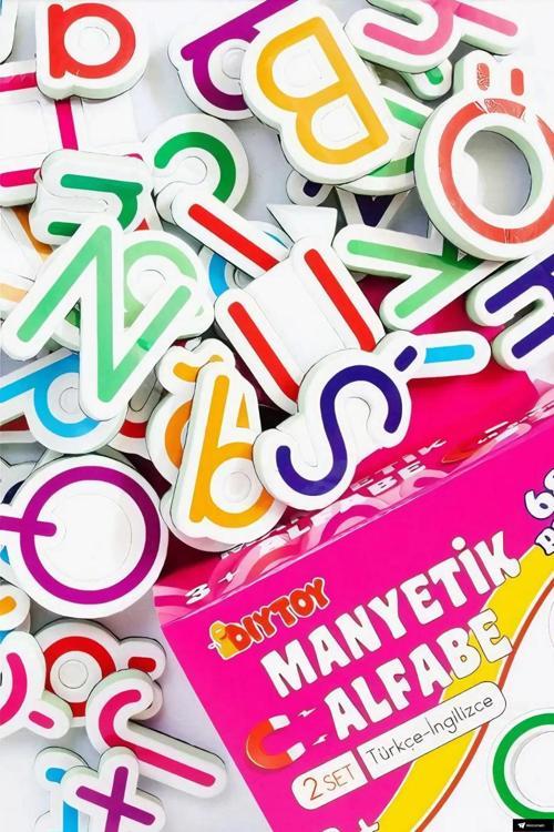 Oyuncak Manyetik Mıknatıslı Türkçe - İngilizce Harfler Eğitici Türkçe İngilizce Alfabe Magnet