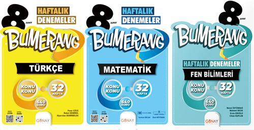8.sınıf bumerang 32 haftalık türkçe matematik fen bilimleri denemeleri günay yayıncılık