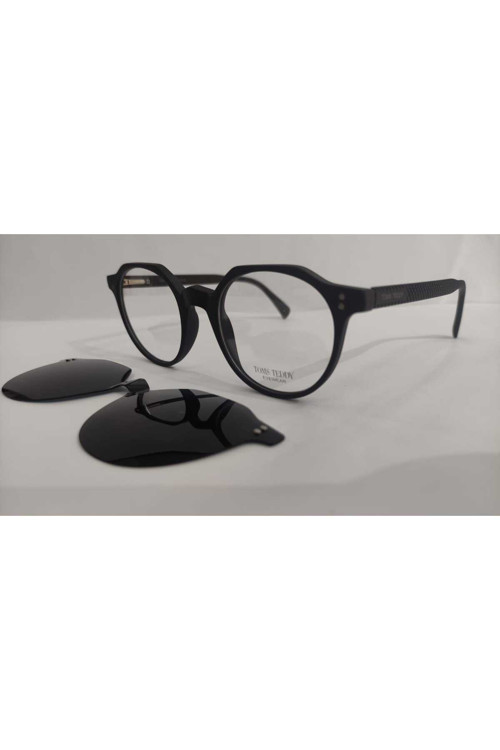 Tt065 C101M 47Ekt Unisex Polarize Klipsli Mavi Kaplamalı Ekran Gözlüğü(Mat Siyah)