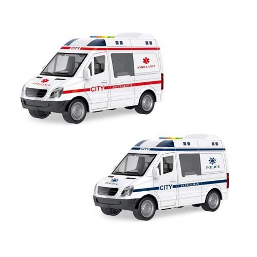 1:16 Sürtmeli Sesli Işıklı Ambulans Ve Polis Arabası Kız Erkek Çocuk Oyuncak Eğitici Oyuncaklar
