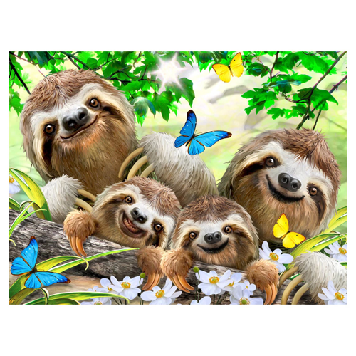 Prime 3D Tembel Hayvan Pelüş ve Selfie 48 Parça Puzzle 15804 Kız Erkek Çocuk Oyuncak Eğitici Oyuncak