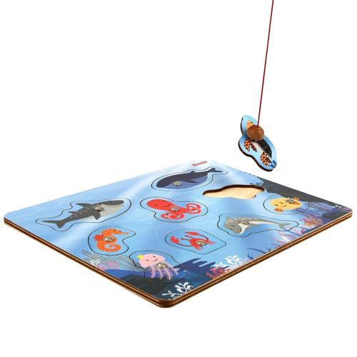 Rossie Ahşap Balık Tutma Oyunu Ve Puzzle Kız Erkek Çocuk Oyuncak Eğitici Oyuncaklar