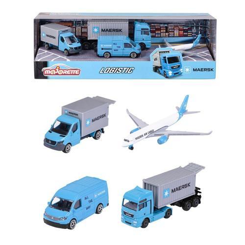 212057290 Majorette MAERSK Lojistik Arabaları 4 Parça -Simba Kız Erkek Çocuk Oyuncak Eğitici Oyuncak