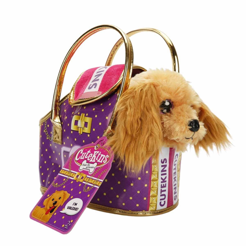 Cutekins Taşıma Çantalı Peluş Köpek Kız Erkek Çocuk Oyuncak Eğitici Oyuncaklar