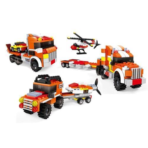 Ausini Assembling Master 3 in 1 312 Parça Araç Taşıyıcı Tır Kız Erkek Çocuk Oyuncak Eğitici Oyuncakl
