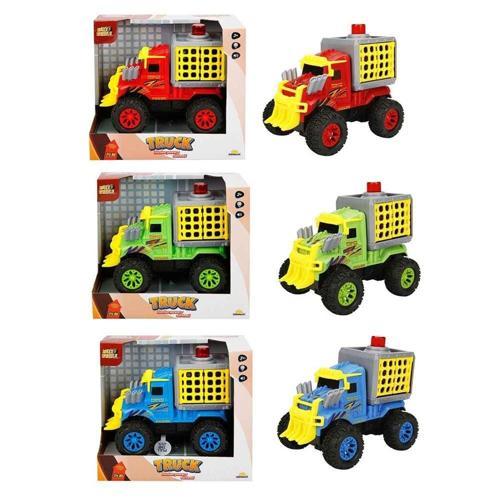 Maxx Wheels Sesli Ve Işıklı Canavar Dinozor Taşıma Kamyonu Kız Erkek Çocuk Oyuncak Eğitici Oyuncakla