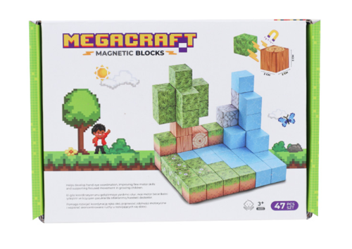 Megacraft Orman Temalı Mıknatıslı Bloklar 47 Parça Kız Erkek Çocuk Oyuncak Eğitici Oyuncaklar