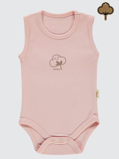 Organik Pamuklu 0-18 Ay Çıtçıtlı Badi - Pembe6-9 Ay