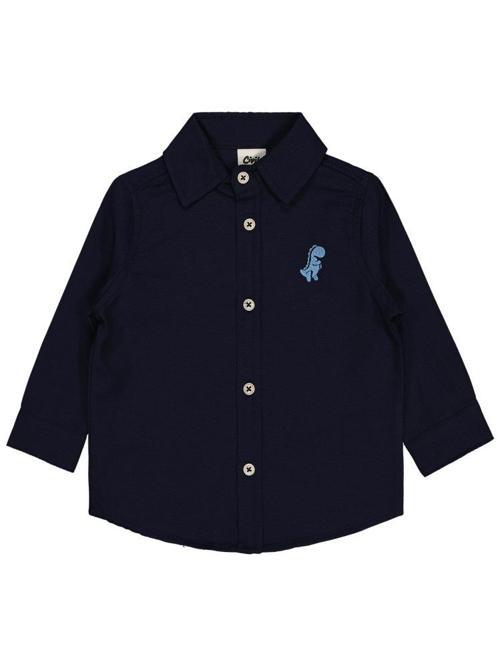 Dinozor Nakışlı 6-18 Ay Gömlek - Lacivert6-9 Ay