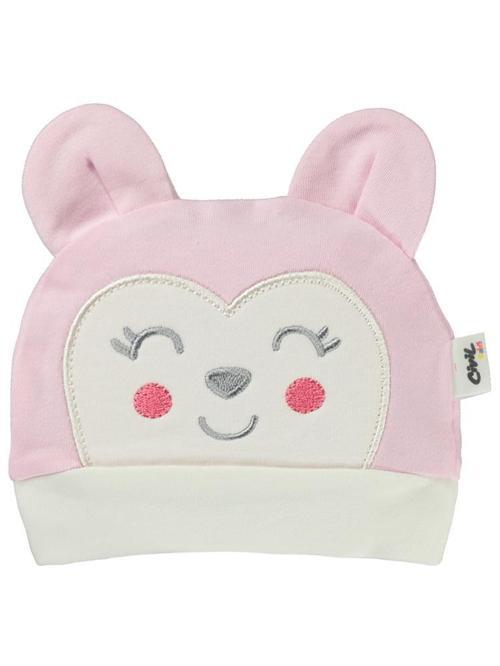 Maymun Kafa Nakış Unisex Kulaklı Bere - PembeStandart
